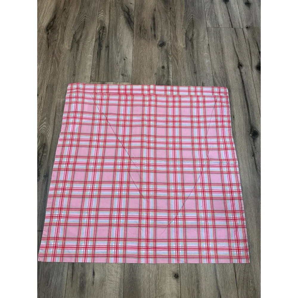 Vintage Ikea Rosali Multiruta Plaid Pink Fabric 28x 28”Cotton Textile Material C